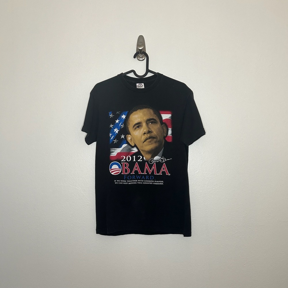 Vintage Barack Obama 2012 Campaign T-Shirt Black Small